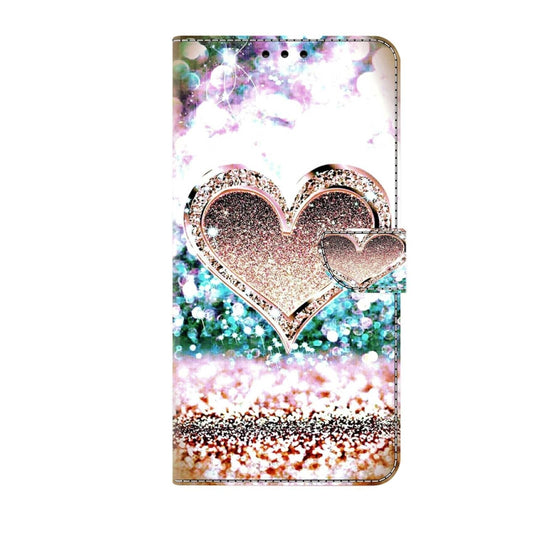 For Samsung Galaxy S21 FE 5G Crystal 3D Shockproof Protective Leather Phone Case(Pink Diamond Heart) by buy2fix