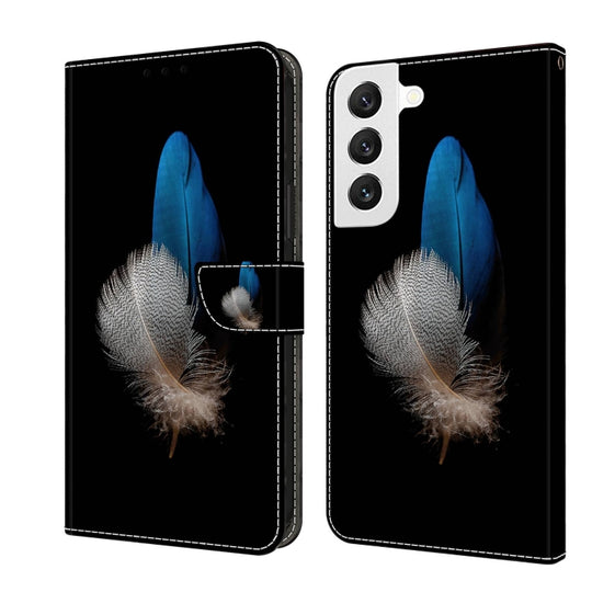 For Samsung Galaxy S22 Crystal 3D Shockproof Protective Leather Phone Case(Two Branches)