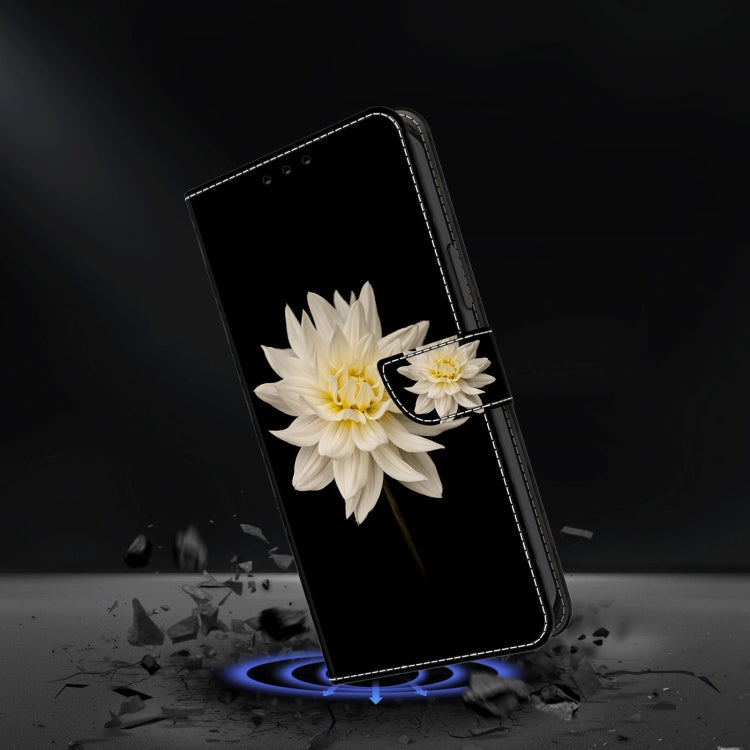 For Samsung Galaxy S22 Ultra Crystal 3D Shockproof Protective Leather Phone Case(White Flower) by buy2fix