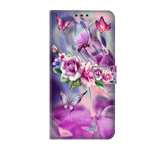 For Samsung Galaxy S23 Crystal 3D Shockproof Protective Leather Phone Case(Butterfly) by buy2fix