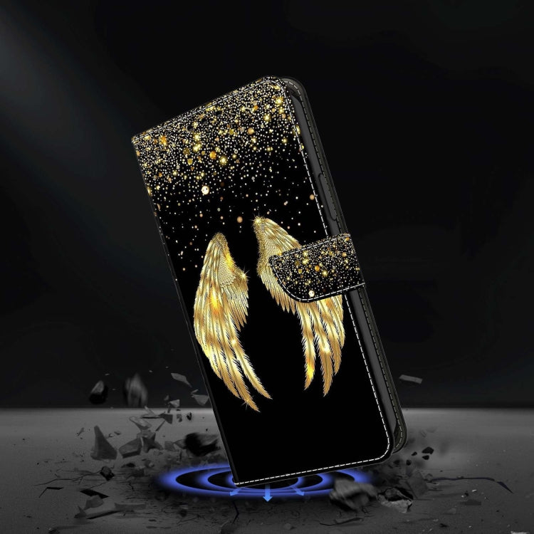 For Samsung Galaxy S23 Ultra Crystal 3D Shockproof Protective Leather Phone Case(Golden Wings) by buy2fix