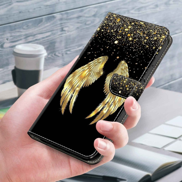 For Samsung Galaxy S23 Ultra Crystal 3D Shockproof Protective Leather Phone Case(Golden Wings) by buy2fix