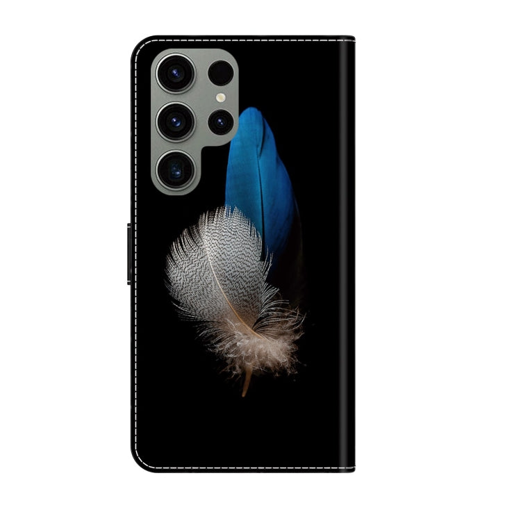 For Samsung Galaxy S23 Ultra Crystal 3D Shockproof Protective Leather Phone Case(Two Branches) by buy2fix