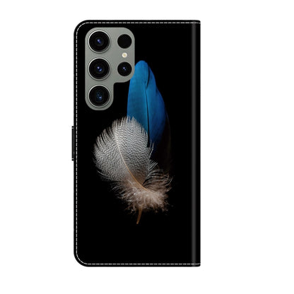 For Samsung Galaxy S23 Ultra Crystal 3D Shockproof Protective Leather Phone Case(Two Branches) by buy2fix