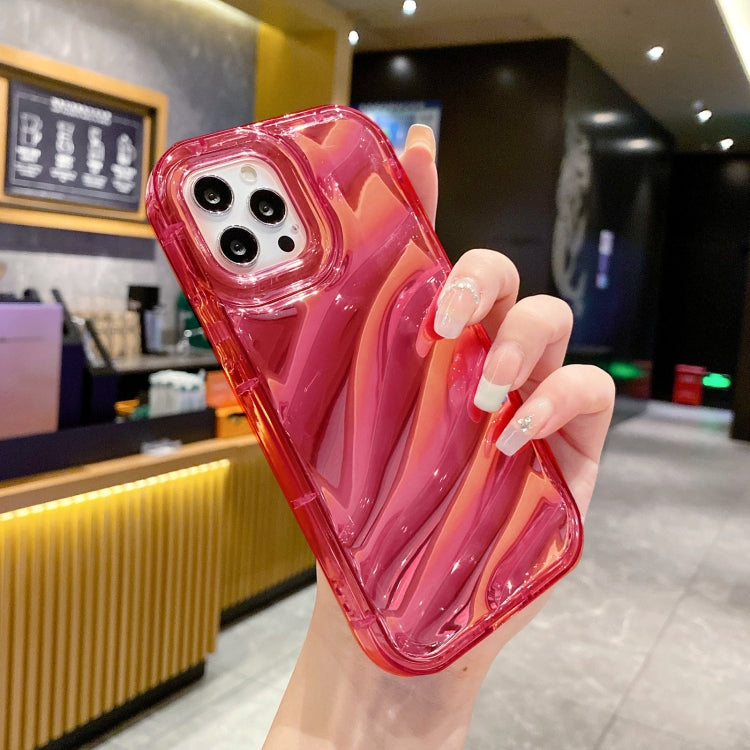 For iPhone 14 Plus Laser Sequin Waves TPU Phone Case(Red) - iPhone 14 Plus Cases by buy2fix | Online Shopping UK | buy2fix