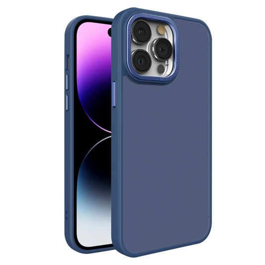 For iPhone 14 Pro Max All-inclusive TPU Edge Acrylic Back Phone Case(Navy Blue) - iPhone 14 Pro Max Cases by buy2fix | Online Shopping UK | buy2fix