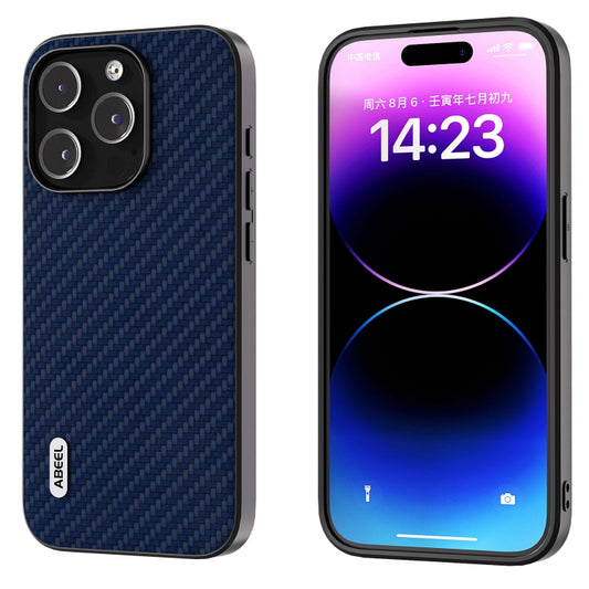 For iPhone 14 Pro Max ABEEL Carbon Fiber Texture Protective Phone Case(Dark Blue) - iPhone 14 Pro Max Cases by buy2fix | Online Shopping UK | buy2fix