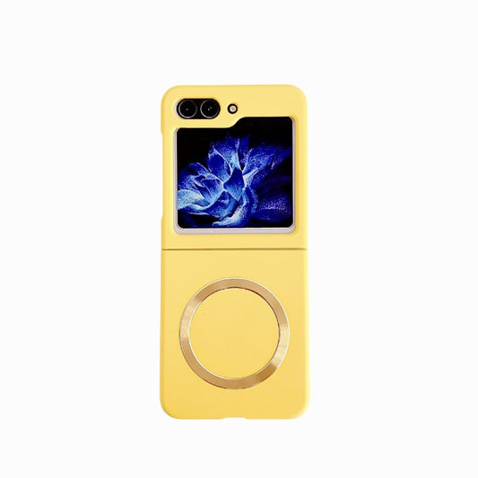 For Samsung Galaxy Z Flip5 Skin Feel Magsafe Magnetic Shockproof PC Phone Case(Yellow) by buy2fix