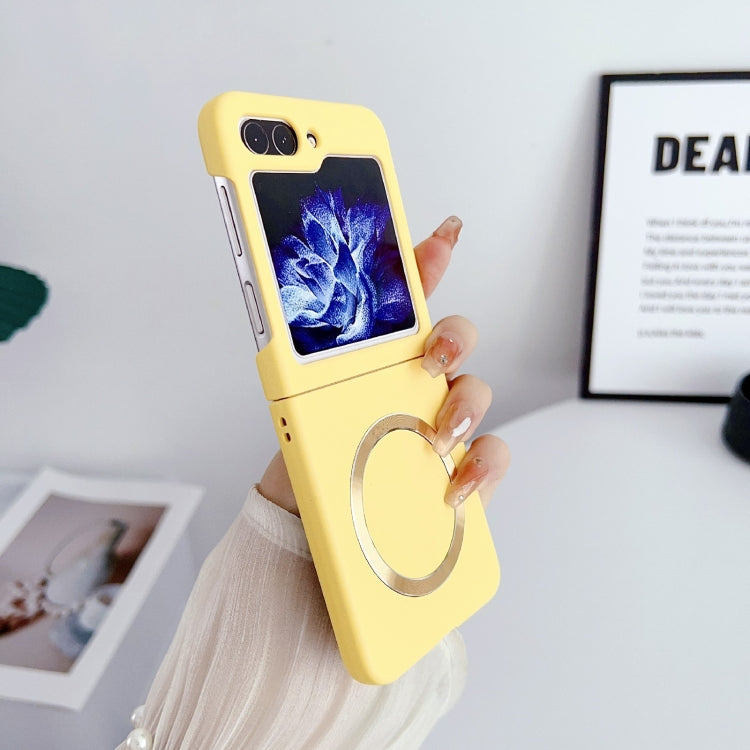 For Samsung Galaxy Z Flip5 Skin Feel Magsafe Magnetic Shockproof PC Phone Case(Yellow) - Galaxy Z Flip5 Cases by buy2fix | Online Shopping UK | buy2fix