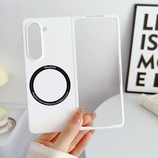 For Samsung Galaxy Z Fold5 Skin Feel Magsafe Magnetic Shockproof PC Phone Case(White) by buy2fix