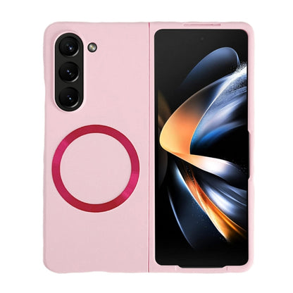 For Samsung Galaxy Z Fold5 Skin Feel Magsafe Magnetic Shockproof PC Phone Case(Pink) - Galaxy Z Fold5 Cases by buy2fix | Online Shopping UK | buy2fix