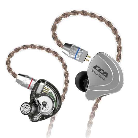 CCA CCA-C10 3.5mm Gold Plated Plug Ten Unit Hybrid Wire-controlled In-ear Earphone, Type:without Mic(Charm Black) by CCA