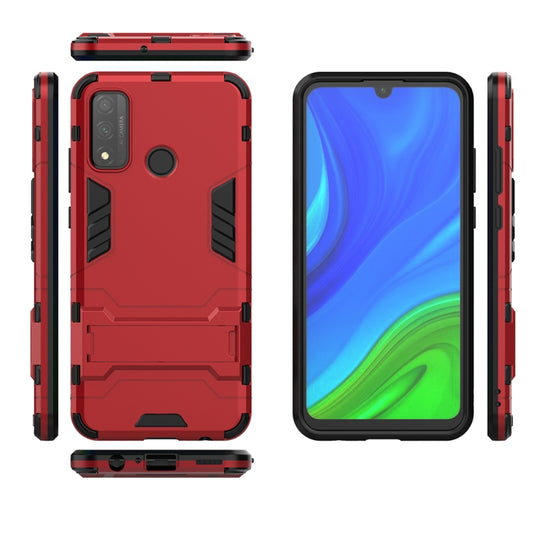For Huawei P smart 2020 PC + TPU Shockproof Protective Case with Holder(Red) by buy2fix