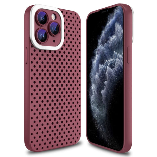 For iPhone 11 Pro Max Hollow Heat Dissipation TPU Phone Case(Rose Red) - iPhone 11 Pro Max Cases by buy2fix | Online Shopping UK | buy2fix