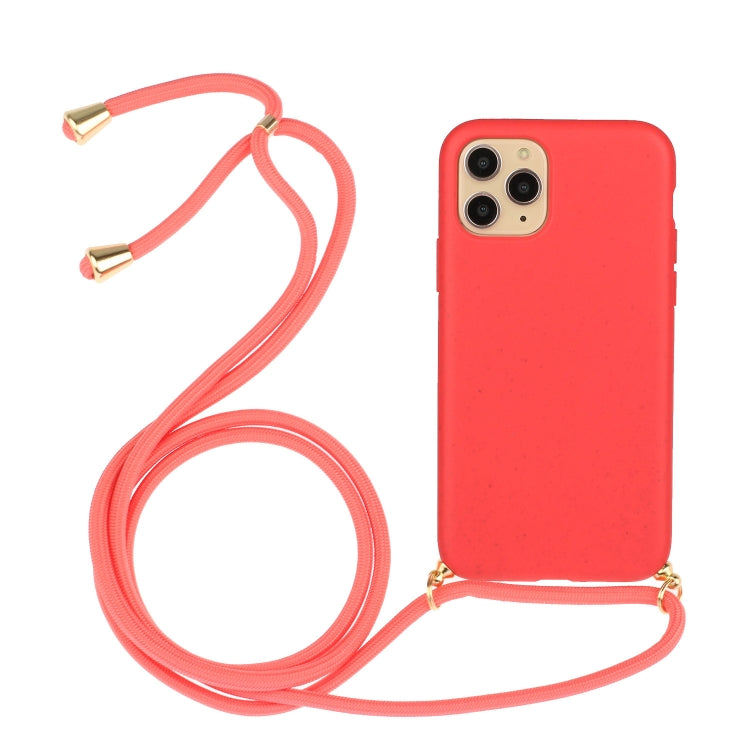 For iPhone 15 Pro Wheat Straw Material + TPU Phone Case with Lanyard(Red) - iPhone 15 Pro Cases by buy2fix | Online Shopping UK | buy2fix