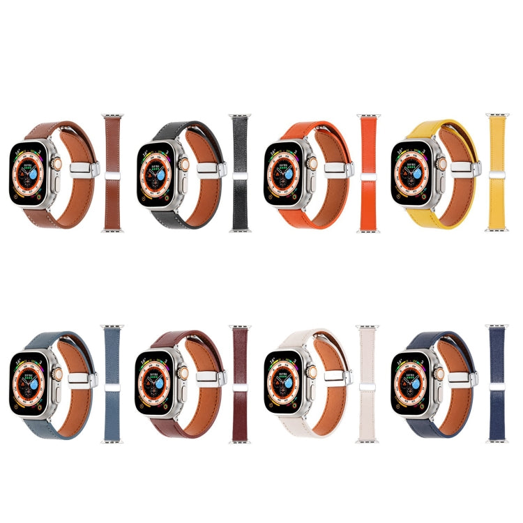 For Apple Watch SE 2022 40mm Magnetic Buckle Skin Feel Leather Watch Band(Wine Red) by buy2fix