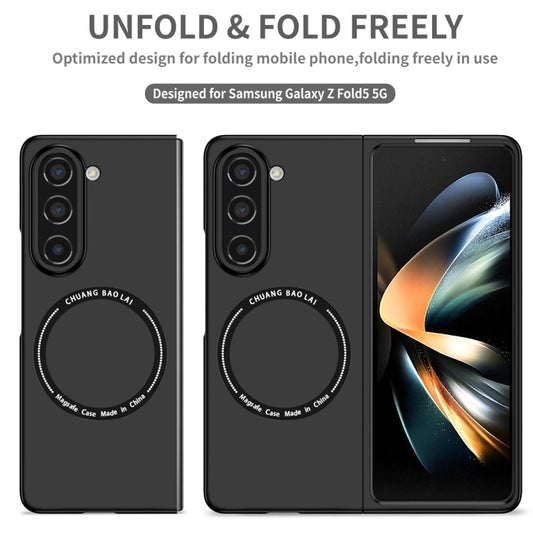 For Samsung Galaxy Z Fold5 Magsafe Magnetic Folding PC Phone Case(Black) by buy2fix