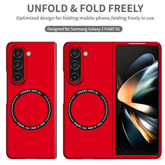 For Samsung Galaxy Z Fold5 Magsafe Magnetic Folding PC Phone Case(Red) by buy2fix