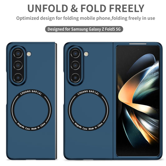 For Samsung Galaxy Z Fold5 Magsafe Magnetic Folding PC Phone Case(Blue) by buy2fix