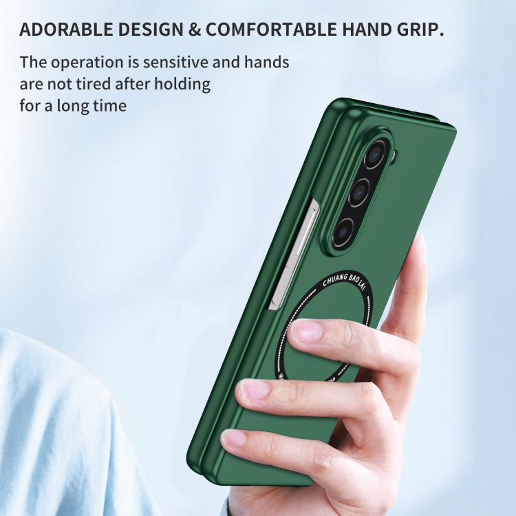 For Samsung Galaxy Z Fold5 Magsafe Magnetic Folding PC Phone Case(Green) - Galaxy Z Fold5 Cases by buy2fix | Online Shopping UK | buy2fix