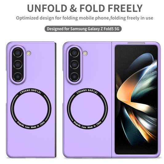 For Samsung Galaxy Z Fold5 Magsafe Magnetic Folding PC Phone Case(Purple) by buy2fix