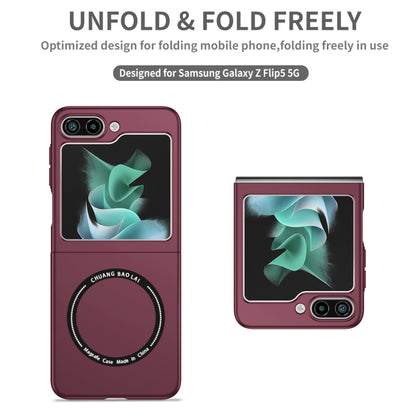 For Samsung Galaxy Z Flip5 5G Magsafe Magnetic Folding PC Phone Case(Wine Red) - Galaxy Z Flip5 Cases by buy2fix | Online Shopping UK | buy2fix