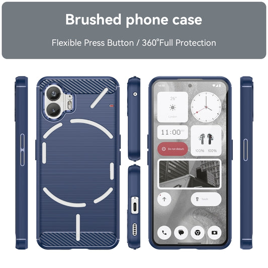 For Nothing Phone 2 Carbon Fiber Brushed Texture TPU Phone Case(Blue) by buy2fix