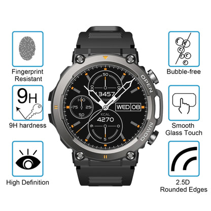 For Zeblaze Vibe 7 50pcs 0.26mm 2.5D 9H Tempered Glass Film Watch Screen Protector by buy2fix