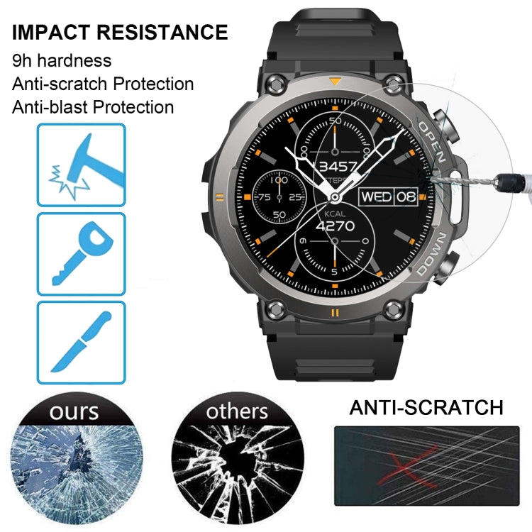 For Zeblaze Vibe 7 50pcs 0.26mm 2.5D 9H Tempered Glass Film Watch Screen Protector by buy2fix