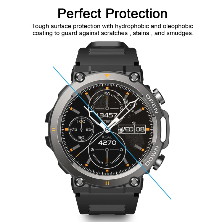 For Zeblaze Vibe 7 50pcs 0.26mm 2.5D 9H Tempered Glass Film Watch Screen Protector by buy2fix