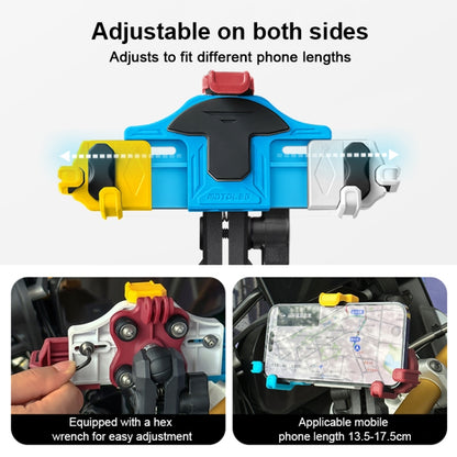 MOTOSLG Crab Motorcycle Phone Clamp Bracket U-Type Headbar Mount(Blue White Red) - Holder by MOTOLSG | Online Shopping UK | buy2fix