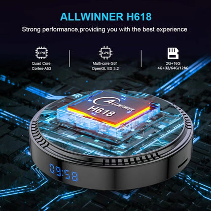 HK1RBOX H8-H618 Android 12.0 Allwinner H618 Quad Core Smart TV Box, Memory:4GB+32GB(UK Plug) - Allwinner H6 by buy2fix | Online Shopping UK | buy2fix