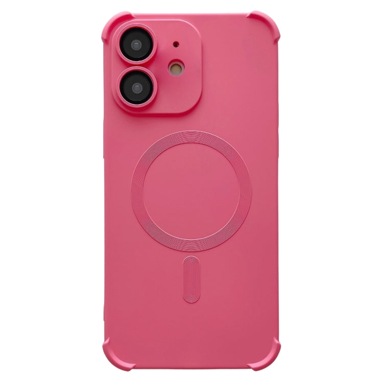 For iPhone 12 Four-corner Shockproof Skin Feel MagSafe Magnetic Phone Case(Pink) - iPhone 12 / 12 Pro Cases by buy2fix | Online Shopping UK | buy2fix