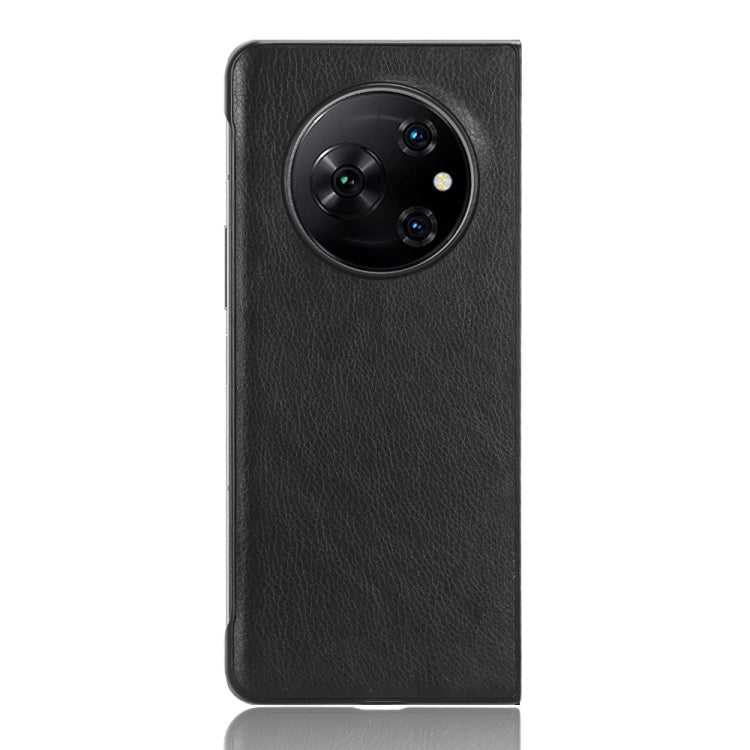 For Tecno Phantom V Fold Litchi Texture Back Cover Phone Case(Black) by buy2fix