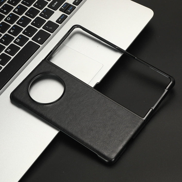 For Tecno Phantom V Fold Litchi Texture Back Cover Phone Case(Black) by buy2fix