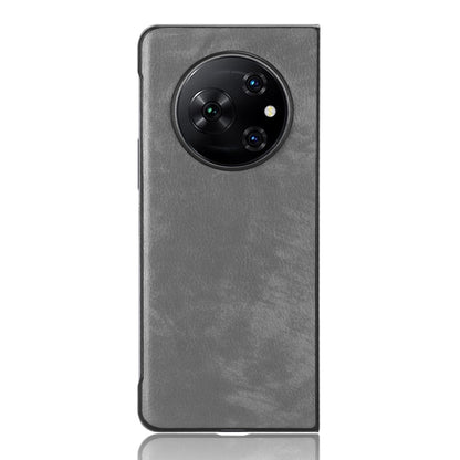 For Tecno Phantom V Fold Litchi Texture Back Cover Phone Case(Grey) by buy2fix