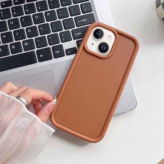 For iPhone 13 Shockproof Frame Frosted TPU Phone Case(Brown) - iPhone 13 Cases by buy2fix | Online Shopping UK | buy2fix
