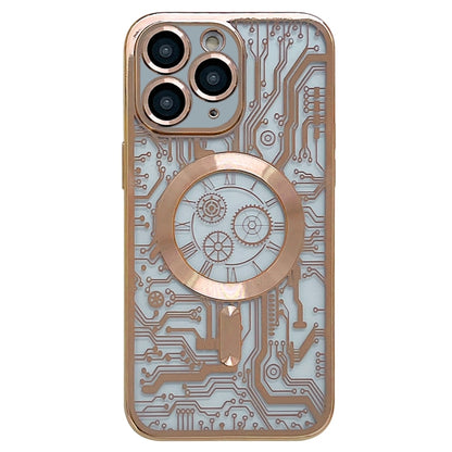 For iPhone 11 Pro Electroplated Circuit Board Pattern MagSafe Phone Case(Gold) by buy2fix