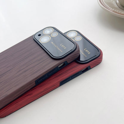 For iPhone 11 Wood Grain TPU Phone Case with Lens Film(Grey) - iPhone 11 Cases by buy2fix | Online Shopping UK | buy2fix