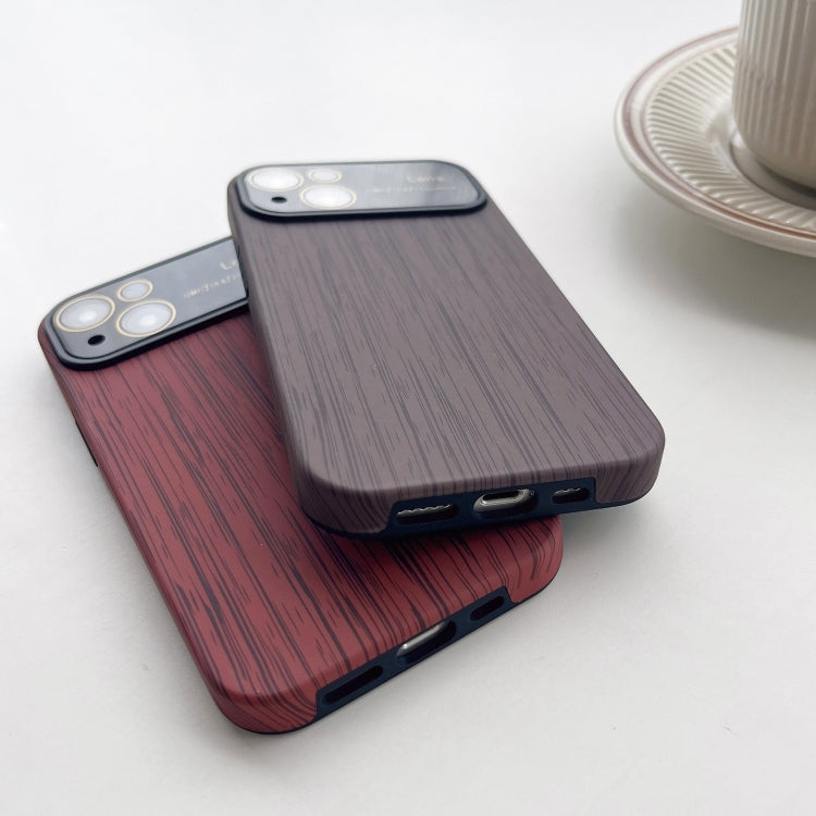 For iPhone 12 Pro Wood Grain TPU Phone Case with Lens Film(Grey) - iPhone 12 / 12 Pro Cases by buy2fix | Online Shopping UK | buy2fix