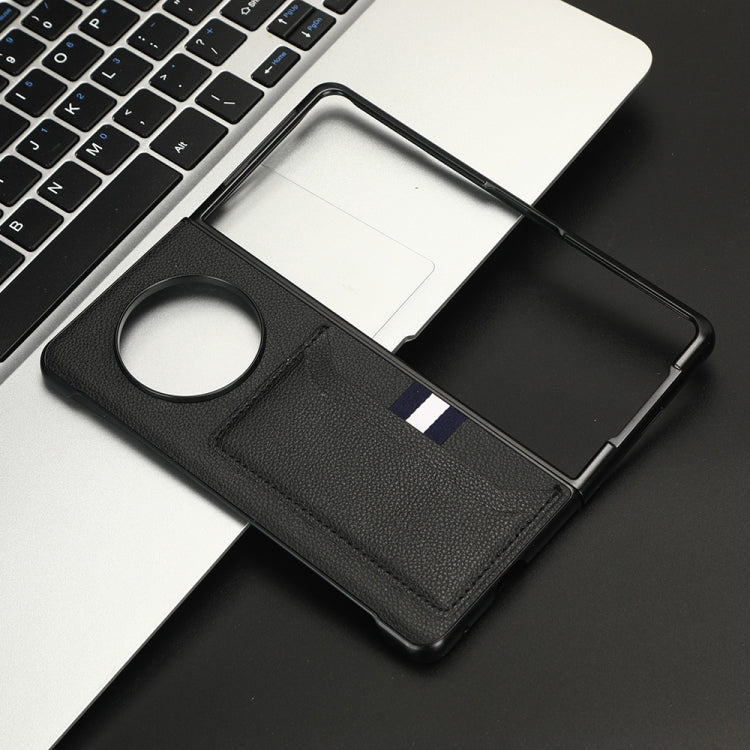 For Tecno Phantom V Fold Litchi Texture Card Slots Back Cover Phone Case(Black) by buy2fix