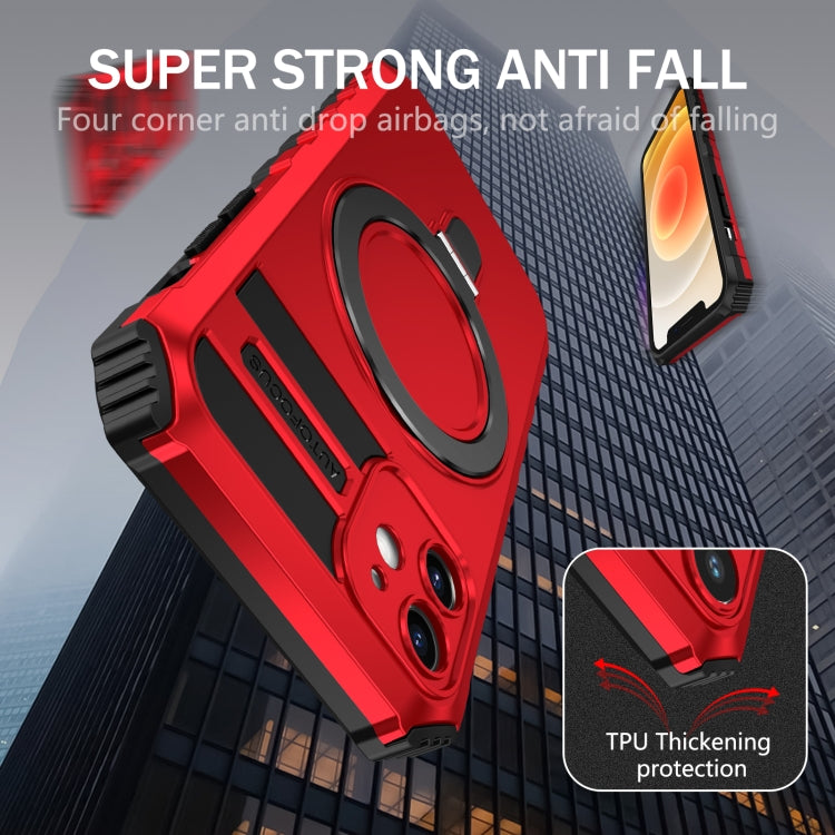 For iPhone 12 MagSafe Magnetic Holder Phone Case(Red) by buy2fix