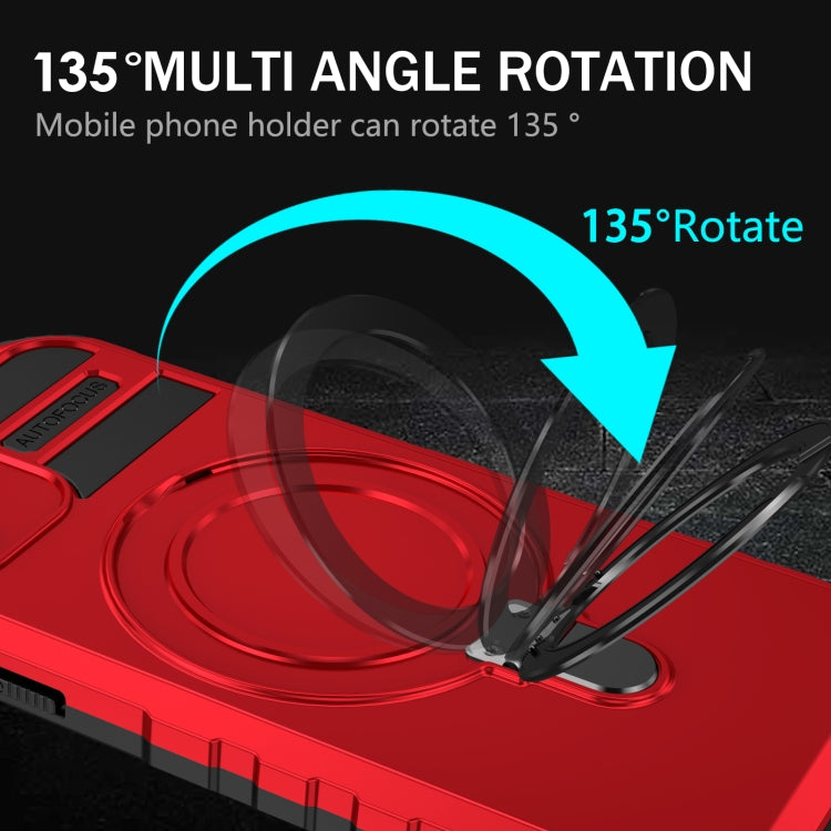 For iPhone 12 MagSafe Magnetic Holder Phone Case(Red) by buy2fix