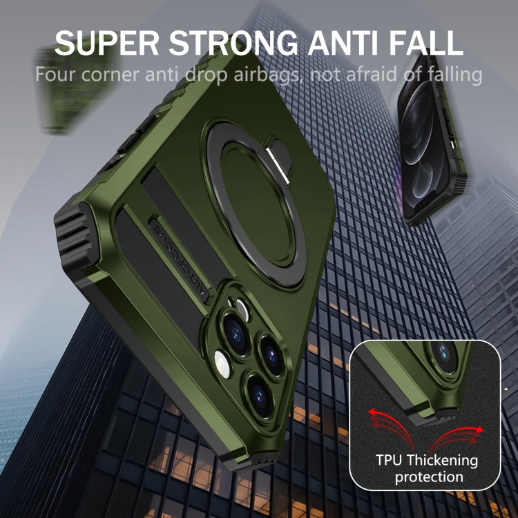 For iPhone 12 Pro MagSafe Magnetic Holder Phone Case(Green) by buy2fix