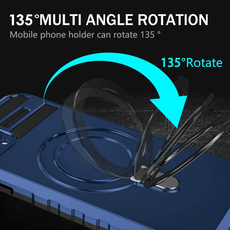 For iPhone 11 Pro Max MagSafe Magnetic Holder Phone Case(Blue) by buy2fix