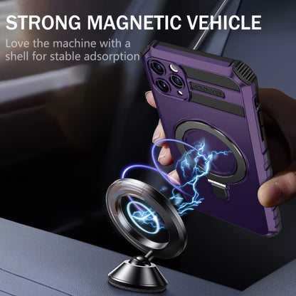 For iPhone 11 Pro Max MagSafe Magnetic Holder Phone Case(Purple) - iPhone 11 Pro Max Cases by buy2fix | Online Shopping UK | buy2fix