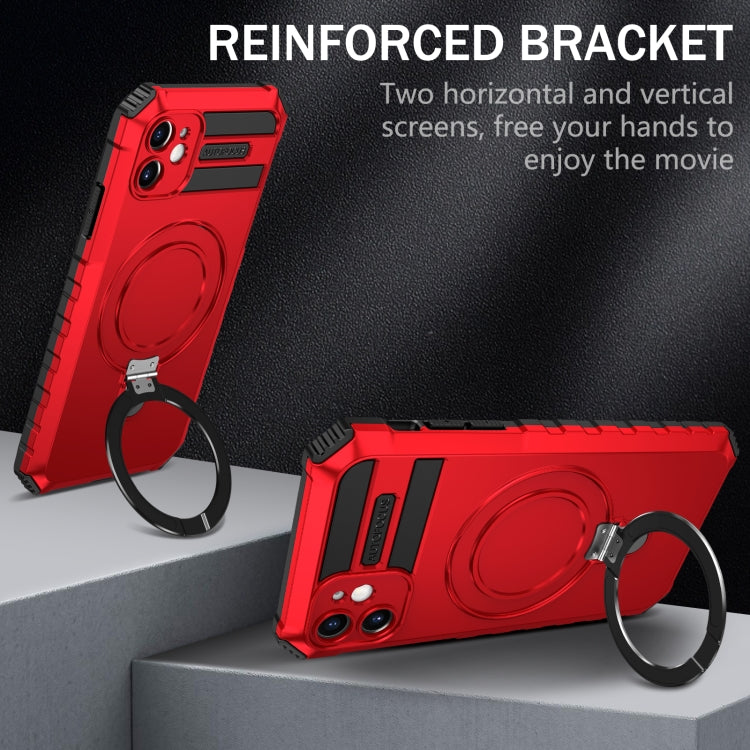 For iPhone 11 MagSafe Magnetic Holder Phone Case(Red) by buy2fix