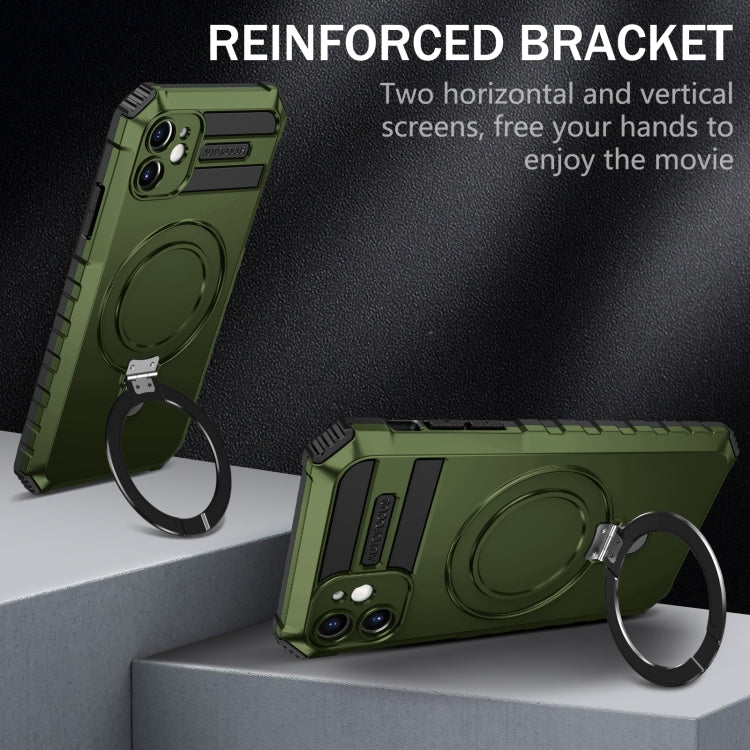 For iPhone 11 MagSafe Magnetic Holder Phone Case(Green) by buy2fix