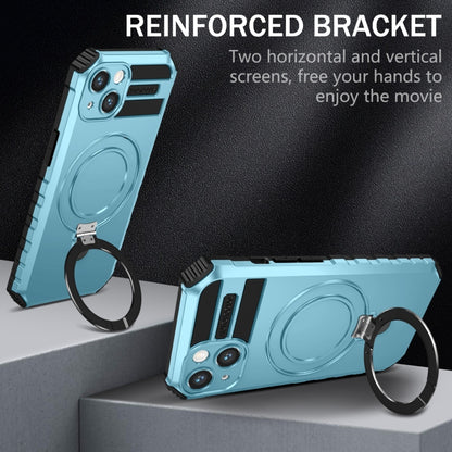 For iPhone 13 MagSafe Magnetic Holder Phone Case(Light Blue) - iPhone 13 Cases by buy2fix | Online Shopping UK | buy2fix