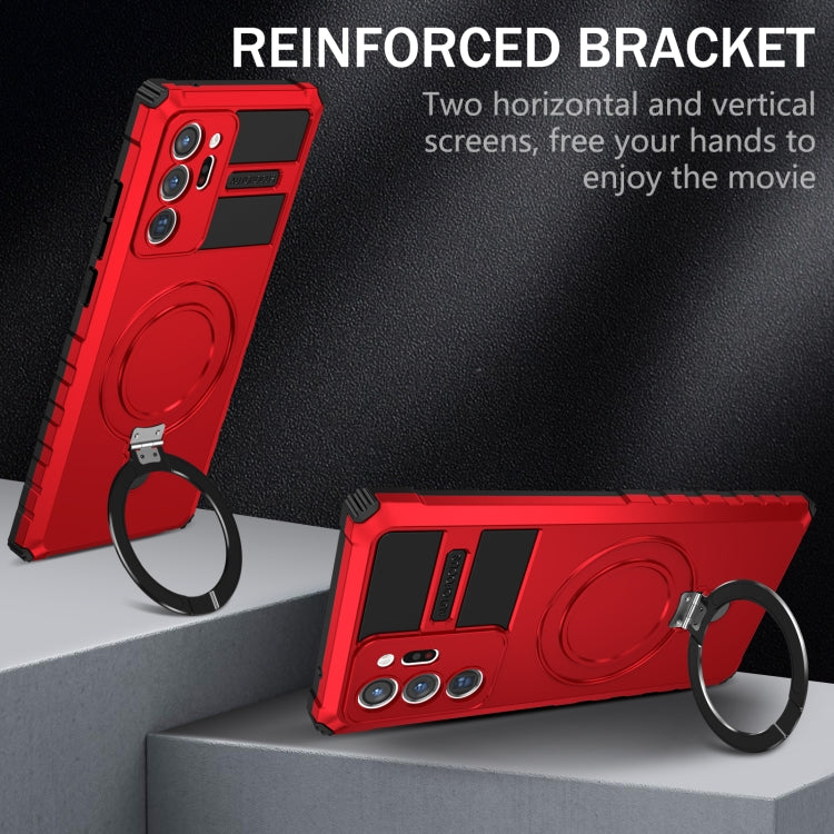 For Samsung Galaxy Note20 Ultra MagSafe Magnetic Holder Phone Case(Red) by buy2fix
